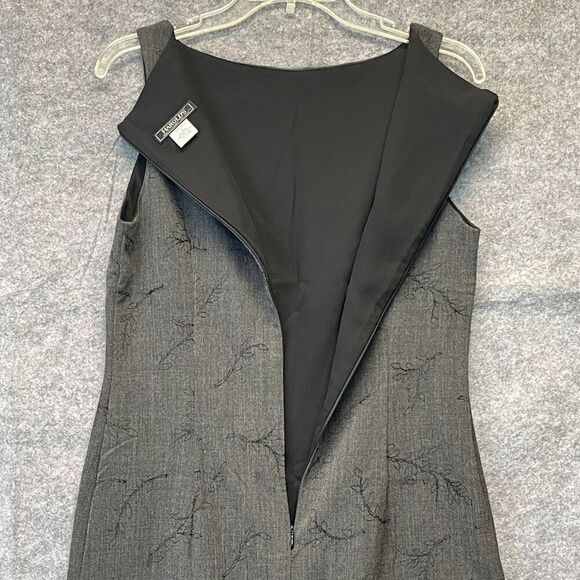 Harold's Dress Women's Size 8 Gray Wool Sleeveless Floral Pencil Embroidered EUC - Picture 12 of 16